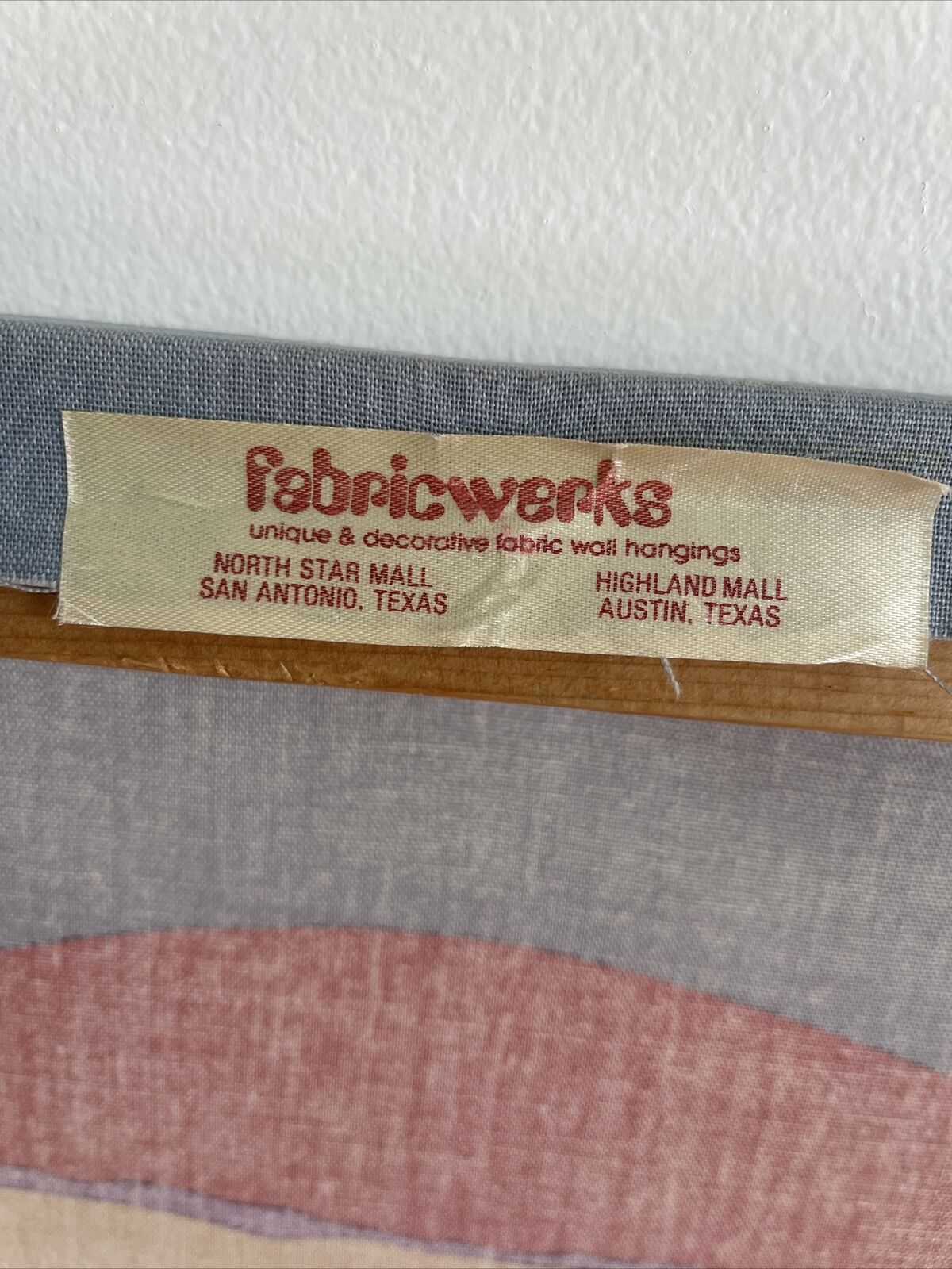 1970s FABRICWERKS Texas Retro Canvas Graphic Art Wall Hanging Pair 16” Square