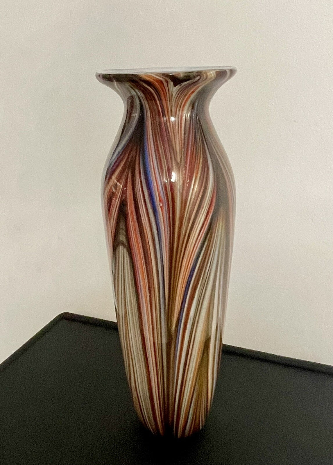 Older Venetian Murano Striped & Swirled Multicolor Vase 17” Italian Art Glass8