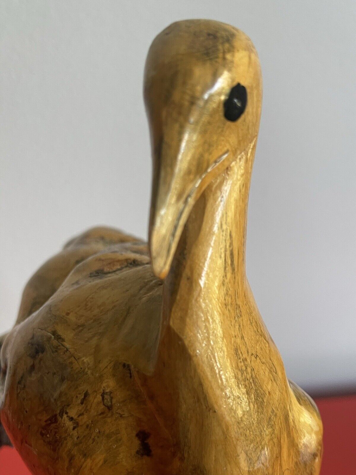12” Tall Burl Wood Sea Bird Hand Carved Organic Rustic Vintage Knot Naturalism