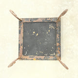 MCM Mosaic Plant Stand Tile Top Wrought Iron Low Trivet Retro Vintage EUC Funky