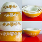 Pyrex Butterfly Gold White Cinderella Mixing Bowl Vintage Nesting Set Of 4 Good+