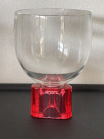 8 Postmodern 80s 90s 00s Era Plastic Goblets w/ Geometric Bases for Water Wine