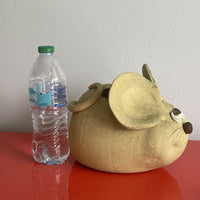 Vintage Kitsch Adorable Mouse Planter Cache Pot Ceramic 1960s 1970s Unmarked EUC