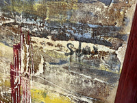 MOD Abstract Cityscape Original Vintage Impasto Painting on Canvas 50” x 26”