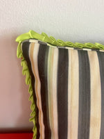 MacKenzie-Childs Stripe Courtly Check Decorative Lumbar Pillow Xmas 15 x 11 NWOT