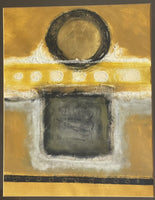 Original Mixed Media Painting 1971 Ramirez Mexico Geometric Abstract w/ Impasto