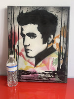 Original NYC Graffiti Stencil Art Canvas Vintage Retro 80s 90s Elvis Presley