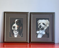 Charming Mitsue Neuville Art Dapper Dressed Dogs Vintage 80s 90s Framed Print Pr