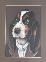 Charming Mitsue Neuville Art Dapper Dressed Dogs Vintage 80s 90s Framed Print Pr