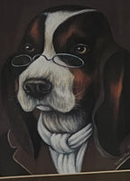 Charming Mitsue Neuville Art Dapper Dressed Dogs Vintage 80s 90s Framed Print Pr