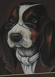 Charming Mitsue Neuville Art Dapper Dressed Dogs Vintage 80s 90s Framed Print Pr