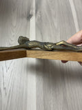 Modernist Bronze Brass & Wood Wall Cross Crucifix 12” MCM Retro Vintage Style
