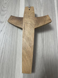 Modernist Bronze Brass & Wood Wall Cross Crucifix 12” MCM Retro Vintage Style