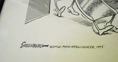 Orig Comic Strip Cartoon Art Seattle Post “Hall of Innocence Lost” ‘95 Greenberg