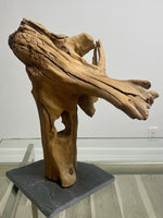Vintage Driftwood Tabletop Abstract Sculpture 70s Organic Natural Art Decor 17”