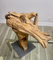 Vintage Driftwood Tabletop Abstract Sculpture 70s Organic Natural Art Decor 17”