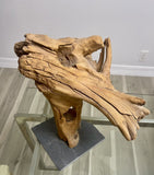 Vintage Driftwood Tabletop Abstract Sculpture 70s Organic Natural Art Decor 17”