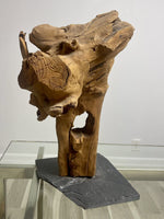 Vintage Driftwood Tabletop Abstract Sculpture 70s Organic Natural Art Decor 17”