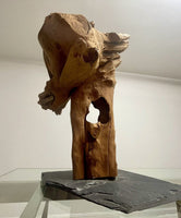Vintage Driftwood Tabletop Abstract Sculpture 70s Organic Natural Art Decor 17”