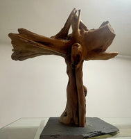 Vintage Driftwood Tabletop Abstract Sculpture 70s Organic Natural Art Decor 17”