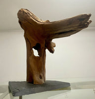Vintage Driftwood Tabletop Abstract Sculpture 70s Organic Natural Art Decor 17”