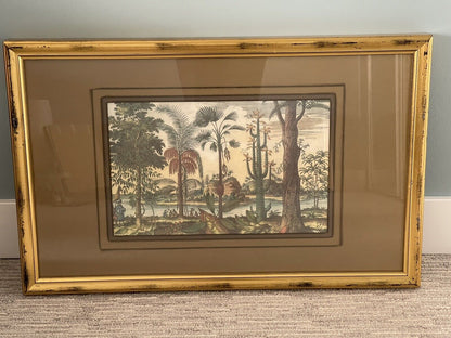 Exotic Botanical Engravings after Johannes Nieuhof 17th Century Framed Set of 4