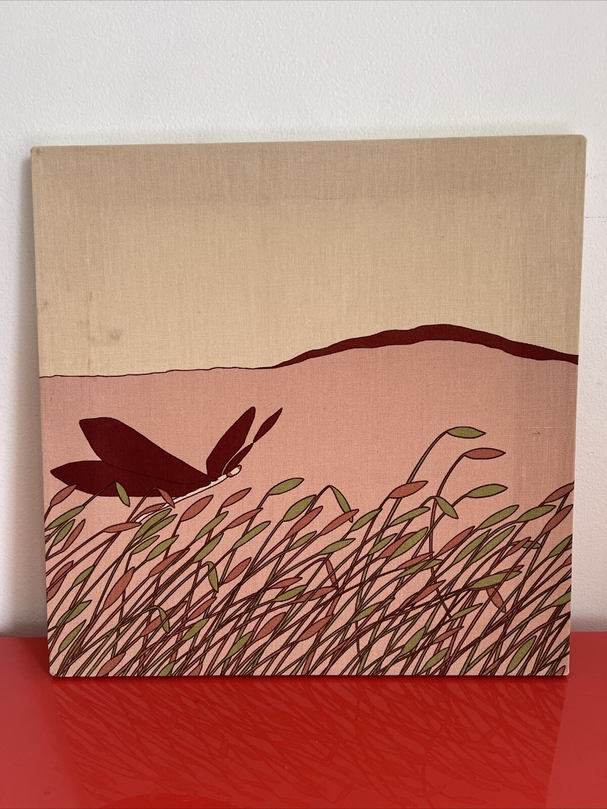 1970s FABRICWERKS Texas Retro Canvas Graphic Art Wall Hanging Pair 16” Square