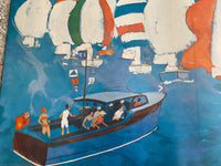 Sailing Boating Advertising Art Retro Vintage Mod 1960s Gatefold Print 17” x 11”