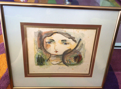 MCM Modernist Print Artist Proof Signed Linski MOD 60s 70s Era Lithograph
