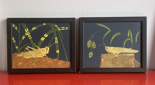 Grasshoppers by Nina Tenser Giclee Fine Art Prints 8” x 10” Framed Bugs Nature