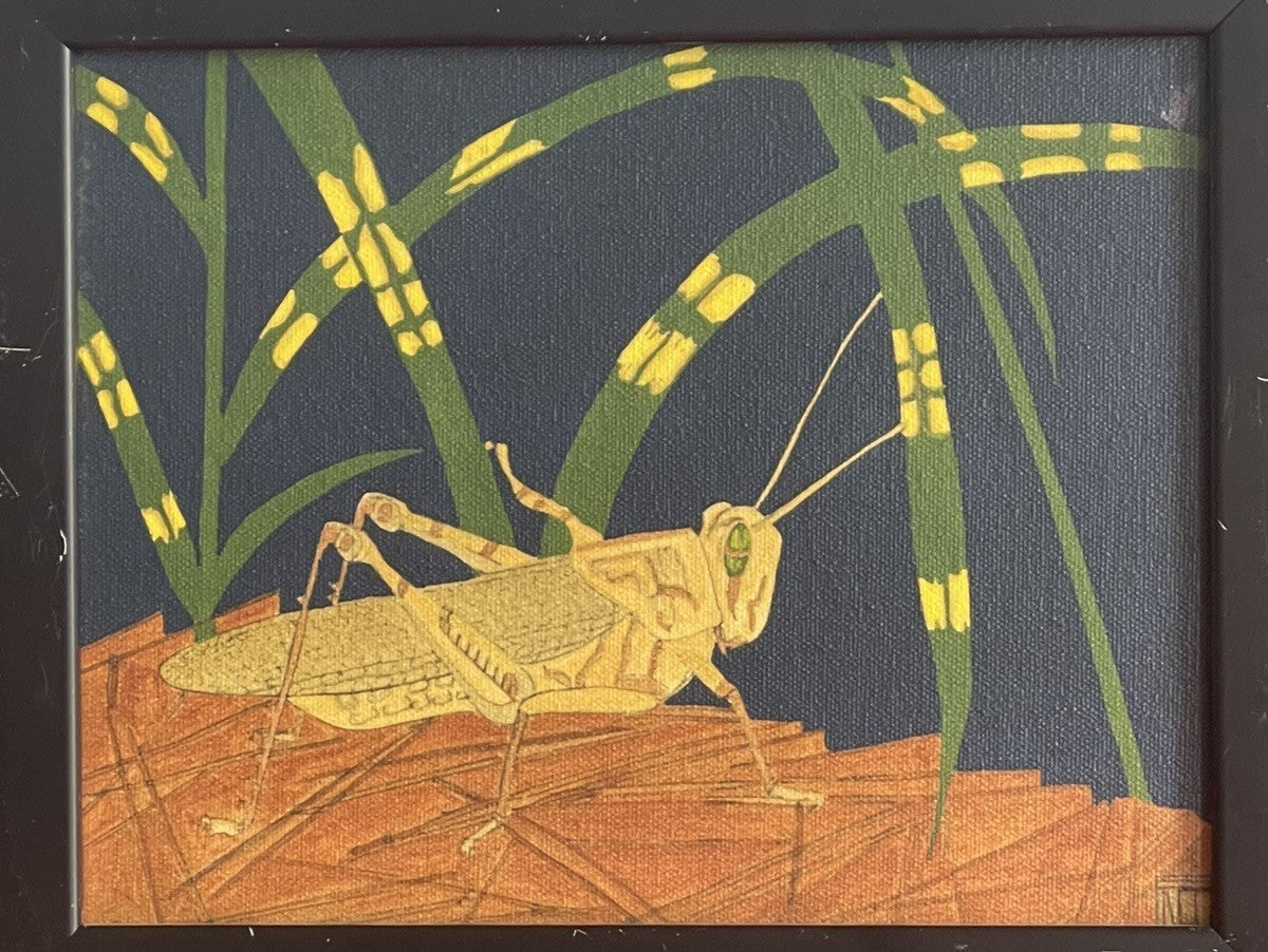 Grasshoppers by Nina Tenser Giclee Fine Art Prints 8” x 10” Framed Bugs Nature