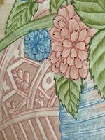 Exceptional Oversized Vintage Chinoiserie Floral Still Life Painting On Silk