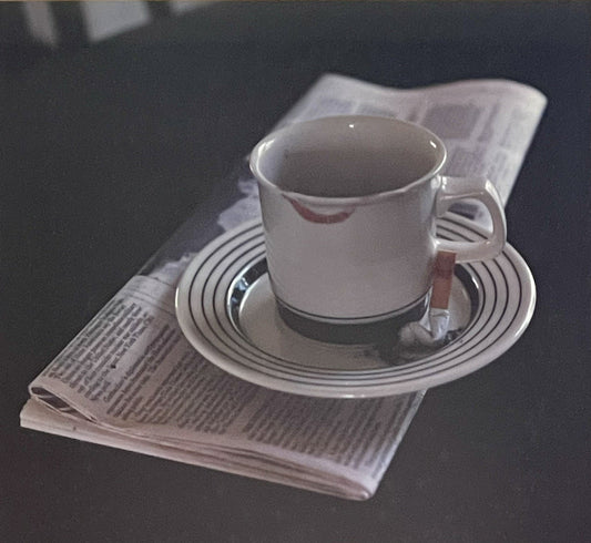Orig Art Photography Still Life Realism Coffee Cigarette Newspaper Vintage Diner
