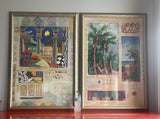 Tropical Impressionist Art Litho Poster Prints Jason Alexander 28x40 Framed Pair