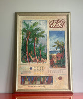 Tropical Impressionist Art Litho Poster Prints Jason Alexander 28x40 Framed Pair