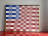 USA American Flag Orig Hard Edge Pop Art Painting on Canvas 39” x 31” Kranzler