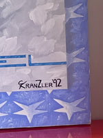 USA Israeli Flags Orig Hard Edge Pop Art Painting on Canvas 40x30 Kranzler ‘92
