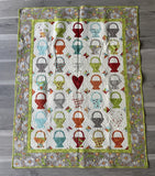 Pat Sloan “Sew Happy” Signed Handmade Crib Quilt Wall Hanging May 2013 40” x 53”