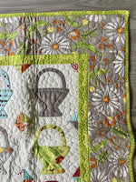 Pat Sloan “Sew Happy” Signed Handmade Crib Quilt Wall Hanging May 2013 40” x 53”