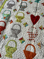 Pat Sloan “Sew Happy” Signed Handmade Crib Quilt Wall Hanging May 2013 40” x 53”