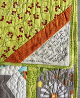 Pat Sloan “Sew Happy” Signed Handmade Crib Quilt Wall Hanging May 2013 40” x 53”