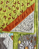 Pat Sloan “Sew Happy” Signed Handmade Crib Quilt Wall Hanging May 2013 40” x 53”