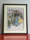 Pablo Picasso “4 Gats” Barcelona Cafe Art Official 1980s Reprint Poster Framed