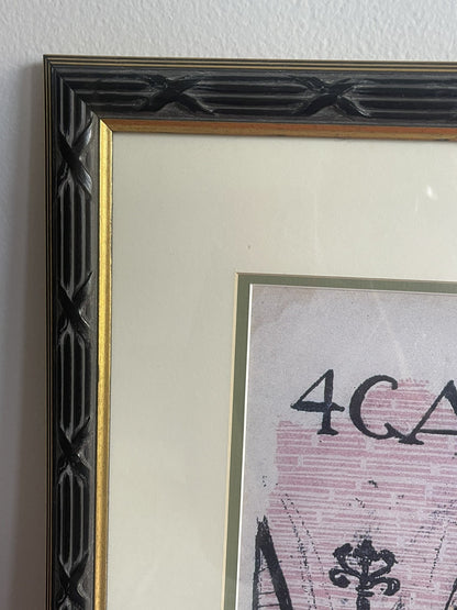 Pablo Picasso “4 Gats” Barcelona Cafe Art Official 1980s Reprint Poster Framed