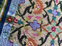 Elegant Vintage Custom Handmade 18”  Wool Needlepoint Pillow European Chateau