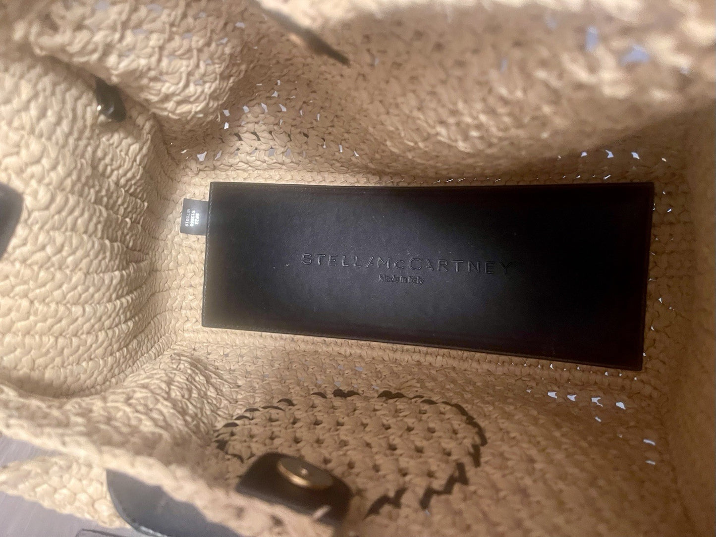 STELLA MCCARTNEY Woven Raffia Logo Tote Bag w/ Crossbody Strap Italy $1250 MSRP