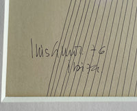 Pen & Ink Drawing Signed Luis Valdez Ibiza 1976 Minimalist Art Modernism Spain