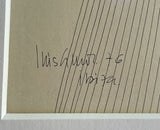 Pen & Ink Drawing Signed Luis Valdez Ibiza 1976 Minimalist Art Modernism Spain