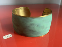 Oxidized Verdigris Modernist Copper Earrings Brooch Bracelet Set Signed Artisan