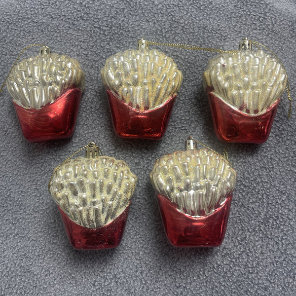 French Fries Xmas Ornament Christmas Tree Decoration Lot Of 5 KITSCH